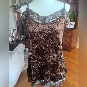 Crushed Velvet Lace Sequin Camisole | Y2K Fairy Goth Grunge Witchy Size L